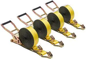 Ratchet Straps, 2 in x 30 ft, Heavy Duty Tie Down Straps with Double J Hook, 10,000 lbs Break Strength, Carry Bag, Tie Down Ratcheting for Moving, Trailers, Motorcycles, Kayaks, Car Roof, 4 Pack Ratchet Straps, 2 in x 30 ft, Heavy Duty Tie Down Straps with Double J Hook, 10,000 lbs Break Strength, Carry Bag, Tie Down Ratcheting for Moving, Trailers, Motorcycles, Kayaks, Car Roof, 4 Pack