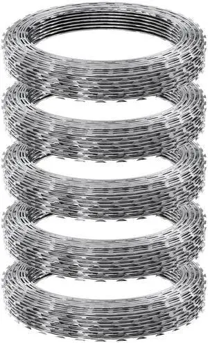 Razor Wires, 246 ft Razor Barbed Wire, 5 Rolls Razor Wire Fencing Razor Fence, Razor Ribbon Barbed Wire Galvanized Razor Wire Fence, Rolls Razor for Garden Razor Wires, 246 ft Razor Barbed Wire, 5 Rolls Razor Wire Fencing Razor Fence, Razor Ribbon Barbed Wire Galvanized Razor Wire Fence, Rolls Razor for Garden