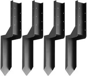 Fence Post Anchor Repair Kit, 4 Pack Inner Diameter 3.5 x3.5 Inches Heavy Duty Steel Fence Post Support Stakes, Anchor Ground Spike for Repair Tilted, Broken Wood Fence Post, Enveloping Fence Post Anchor Repair Kit, 4 Pack Inner Diameter 3.5 x3.5 Inches Heavy Duty Steel Fence Post Support Stakes, Anchor Ground Spike for Repair Tilted, Broken Wood Fence Post, Enveloping