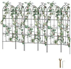 Garden Trellis for Climbing Plants, 71 x 20 in, 6 Packs Rustproof Metal Garden Flower Trellis, Outdoor Climbing Rose Trellis Cucumbers Support, Decorative Clematis Trellis for Courtyards Lawns Garden Trellis for Climbing Plants, 71 x 20 in, 6 Packs Rustproof Metal Garden Flower Trellis, Outdoor Climbing Rose Trellis Cucumbers Support, Decorative Clematis Trellis for Courtyards Lawns