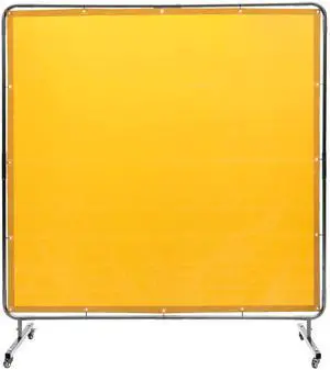 VEVOR Welding Screen with Frame, 6' x 6' Welding Curtain Screen, Flame-Resistant Vinyl Welding Protection Screen on 4 Swivel Wheel (2 Lockable), Moveable & Professional for Workshop/Industrial, Yellow VEVOR Welding Screen with Frame, 6' x 6' Welding Curtain Screen, Flame-Resistant Vinyl Welding Protection Screen on 4 Swivel Wheel (2 Lockable), Moveable & Professional for Workshop/Industrial, Yellow