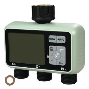 Water Timer, 3 Outlets, Hose Watering Sprinkler Timer, with 3 Independent Watering Zone LCD Display Rain Delay Mode Manual Mode 360° Brass Inlet Metal Filter, IPX6 Waterproof for Yard Watering Water Timer, 3 Outlets, Hose Watering Sprinkler Timer, with 3 Independent Watering Zone LCD Display Rain Delay Mode Manual Mode 360° Brass Inlet Metal Filter, IPX6 Waterproof for Yard Watering