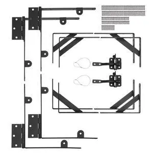 Gate Corner Brace Bracket, 2 Sets, Anti Sag Gate Frame Hardware Kit, Gate Frame Brace Bracket with Latch Lock, Screws, for Shed Doors, Corral Gates, Driveway Gates, Wood Windows, Iron, Black Gate Corner Brace Bracket, 2 Sets, Anti Sag Gate Frame Hardware Kit, Gate Frame Brace Bracket with Latch Lock, Screws, for Shed Doors, Corral Gates, Driveway Gates, Wood Windows, Iron, Black