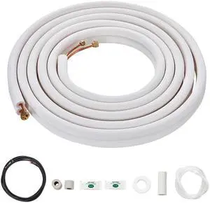 16FT Mini Split Line Set, 1/4" & 1/2" O.D Copper Pipes Tubing and Triple-Layer Insulation, for Air Conditioning or Heating Pump Equipment & HVAC with Rich Accessories (18ft Connection Cable) 16FT Mini Split Line Set, 1/4" & 1/2" O.D Copper Pipes Tubing and Triple-Layer Insulation, for Air Conditioning or Heating Pump Equipment & HVAC with Rich Accessories (18ft Connection Cable)