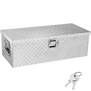 Heavy Duty Aluminum Truck Bed Tool Box, Diamond Plate Tool Box with Side Handle and Lock Keys, Storage Tool Box Chest Box Organizer for Pickup, Truck Bed, RV, Trailer, 30"x13"x9.6", Silver Heavy Duty Aluminum Truck Bed Tool Box, Diamond Plate Tool Box with Side Handle and Lock Keys, Storage Tool Box Chest Box Organizer for Pickup, Truck Bed, RV, Trailer, 30"x13"x9.6", Silver