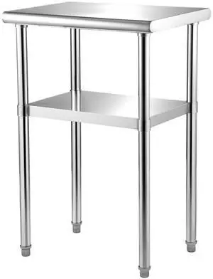 Stainless Steel Prep Table, 24 x 18 x 36 Inch, 600lbs Load Capacity Heavy Duty Metal Worktable with Adjustable Undershelf & Feet, Commercial Workstation for Kitchen Restaurant Garage Backyard Stainless Steel Prep Table, 24 x 18 x 36 Inch, 600lbs Load Capacity Heavy Duty Metal Worktable with Adjustable Undershelf & Feet, Commercial Workstation for Kitchen Restaurant Garage Backyard