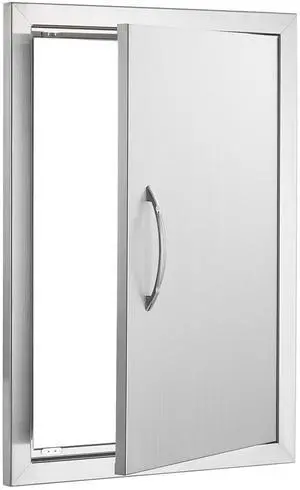 BBQ Access Door, 18W x 24H Inch Single Outdoor Kitchen Door, Stainless Steel Flush Mount Door, Wall Vertical Door with Handle, for BBQ Island, Grilling Station, Outside Cabinet BBQ Access Door, 18W x 24H Inch Single Outdoor Kitchen Door, Stainless Steel Flush Mount Door, Wall Vertical Door with Handle, for BBQ Island, Grilling Station, Outside Cabinet