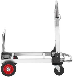 VEVOR Aluminum Folding Hand Truck, 2 in 1 Design 400 lbs Capacity, Heavy Duty Industrial Collapsible cart, Dolly Cart with Rubber Wheels for Transport and Moving in Warehouse, Supermarket, Garden VEVOR Aluminum Folding Hand Truck, 2 in 1 Design 400 lbs Capacity, Heavy Duty Industrial Collapsible cart, Dolly Cart with Rubber Wheels for Transport and Moving in Warehouse, Supermarket, Garden