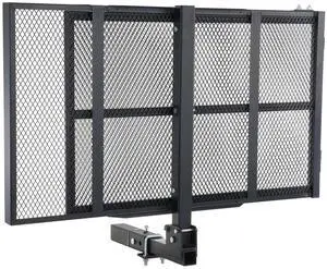 Hitch Mount Cargo Carrier, 45.3" x 25.6" Iron Hitch Cargo Rack with Folding Ramp, Hitch Rack Basket with Stabilizer and Straps, 500LBS Mobility Scooter Carrier Fit 2" Hitch Receiver Hitch Mount Cargo Carrier, 45.3" x 25.6" Iron Hitch Cargo Rack with Folding Ramp, Hitch Rack Basket with Stabilizer and Straps, 500LBS Mobility Scooter Carrier Fit 2" Hitch Receiver