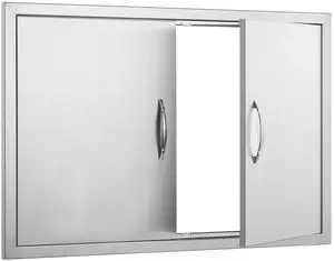BBQ Access Door, 36W x 24H Inch Double Outdoor Kitchen Door, Stainless Steel Flush Mount Door, Wall Vertical Door with Handles, for BBQ Island, Grilling Station, Outside Cabinet BBQ Access Door, 36W x 24H Inch Double Outdoor Kitchen Door, Stainless Steel Flush Mount Door, Wall Vertical Door with Handles, for BBQ Island, Grilling Station, Outside Cabinet