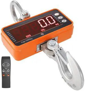 VEVOR Digital Crane Scale, 2200 lbs/1000 kg, Industrial Heavy Duty Hanging Scale with Remote Control, Cast Aluminum Case & LED Screen, High Precision for Construction, Factory, Farm, Hunting (Orange) VEVOR Digital Crane Scale, 2200 lbs/1000 kg, Industrial Heavy Duty Hanging Scale with Remote Control, Cast Aluminum Case & LED Screen, High Precision for Construction, Factory, Farm, Hunting (Orange)