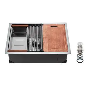 27" Kitchen Sink Undermount Single Bowl Drop-In Basin Stainless Steel Bar 27" Kitchen Sink Undermount Single Bowl Drop-In Basin Stainless Steel Bar
