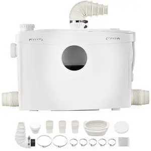 Macerator Pump, 1200W, 48 GPM Flow, 33 ft/10 m Head, Macerator Sewerage Toilet Pump with 4 Water Inlets, Waste Water Disposal Upflush Machine for Toilet, Basement, Shower, Sink, Laundry, Bathtub Macerator Pump, 1200W, 48 GPM Flow, 33 ft/10 m Head, Macerator Sewerage Toilet Pump with 4 Water Inlets, Waste Water Disposal Upflush Machine for Toilet, Basement, Shower, Sink, Laundry, Bathtub