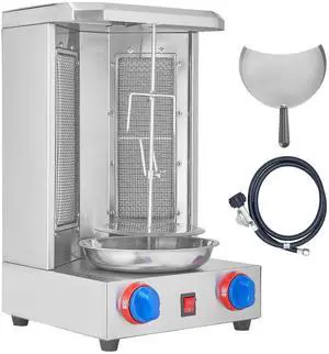 Shawarma Grill Machine, 13 lbs Capacity, Chicken Shawarma Cooker Machine with 2 Burners, Gas Vertical Broiler Gyro Rotisserie Oven Doner Kebab Machine, for Home Restaurant Kitchen Parties Shawarma Grill Machine, 13 lbs Capacity, Chicken Shawarma Cooker Machine with 2 Burners, Gas Vertical Broiler Gyro Rotisserie Oven Doner Kebab Machine, for Home Restaurant Kitchen Parties