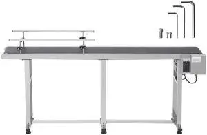 Belt Conveyor, 71 x 7.8 inch Conveyor Table, Heavy Duty Stainless Steel Motorized Belt Conveyor for Inkjet Coding Applications Powered PVC Belt Anti-Static Adjustable Speed (Double Guardrail) Belt Conveyor, 71 x 7.8 inch Conveyor Table, Heavy Duty Stainless Steel Motorized Belt Conveyor for Inkjet Coding Applications Powered PVC Belt Anti-Static Adjustable Speed (Double Guardrail)
