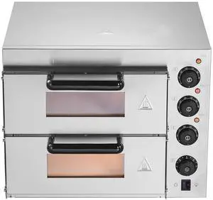 Commercial Pizza Oven Countertop, 14-Inch Double Deck Layer, Stainless Steel Electric Pizza Oven with Stone and Handle, Multipurpose Indoor Pizza Maker for Restaurant Home Pretzels Baked Commercial Pizza Oven Countertop, 14-Inch Double Deck Layer, Stainless Steel Electric Pizza Oven with Stone and Handle, Multipurpose Indoor Pizza Maker for Restaurant Home Pretzels Baked