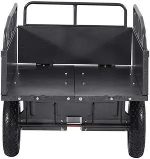 Garden Utility Trailer, 10 Cu. Ft & 500lbs Capacity, ATV UTV Hauling Trailer, Tow Behind Steel Dump Cart with 14" Tires, Hand Pull or Foot Pedal, Heavy Duty Yard Trailers for Lawn Mower Tractor Garden Utility Trailer, 10 Cu. Ft & 500lbs Capacity, ATV UTV Hauling Trailer, Tow Behind Steel Dump Cart with 14" Tires, Hand Pull or Foot Pedal, Heavy Duty Yard Trailers for Lawn Mower Tractor