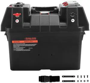 VEVOR Battery Box, Group 24/31 Trolling Motor Battery Box, 12V/24V Marine Batteries Case with PP Shell and Dual Straps, Smart Batteries Case, Suitable for Trolling Motor, Marine,RV & Solar Panel VEVOR Battery Box, Group 24/31 Trolling Motor Battery Box, 12V/24V Marine Batteries Case with PP Shell and Dual Straps, Smart Batteries Case, Suitable for Trolling Motor, Marine,RV & Solar Panel