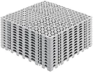 Modular Interlocking Cushion, 12 Pack 12" x 12" Splicing Drainage Mats, Soft PVC Interlocking Drainage Floor Tiles, Non-Slip Drainage Holes for Restroom, Bathroom, Kitchen, Pool, Wet Areas, Gray Modular Interlocking Cushion, 12 Pack 12" x 12" Splicing Drainage Mats, Soft PVC Interlocking Drainage Floor Tiles, Non-Slip Drainage Holes for Restroom, Bathroom, Kitchen, Pool, Wet Areas, Gray