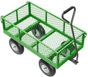 900 Lbs Steel Garden Cart on Wheels, Heavy Duty Pullable Garden Wagon Yard Cart, Outdoor Metal Utility Wagon with 10" Tires and Mesh Removable Sides(Convert to Flatbed), and 180°Rotating Handle 900 Lbs Steel Garden Cart on Wheels, Heavy Duty Pullable Garden Wagon Yard Cart, Outdoor Metal Utility Wagon with 10" Tires and Mesh Removable Sides(Convert to Flatbed), and 180°Rotating Handle