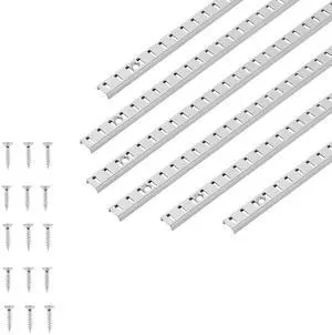 Shelf Pilaster, 72.7-inch 20 Pack, Adjustable Shelf Brackets Steel Mortise Mount Pilaster Strip Standards with 140 Screws, Suitable for Wall Shelving System Cabinet Closet Organization Shelf Pilaster, 72.7-inch 20 Pack, Adjustable Shelf Brackets Steel Mortise Mount Pilaster Strip Standards with 140 Screws, Suitable for Wall Shelving System Cabinet Closet Organization