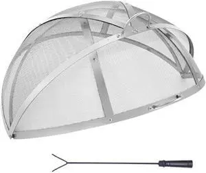 Firepit Spark Screen Lid, 36" Diameter, Outdoor Firepit Ring Cover Round Accessories, Fire Pit Metal Cover, Easy-Opening Stainless Steel Fire Ring Covers for Outdoor Patio Fire Pits Backyard Firepit Spark Screen Lid, 36" Diameter, Outdoor Firepit Ring Cover Round Accessories, Fire Pit Metal Cover, Easy-Opening Stainless Steel Fire Ring Covers for Outdoor Patio Fire Pits Backyard