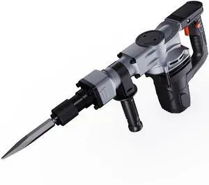 Demolition Jack Hammer, 1400W Electric Jackhammer Heavy Duty, 2pcs Chisels Bits Chipping with Case, 2900 BPM Concrete Breaker, Gloves Black Demolition Jack Hammer, 1400W Electric Jackhammer Heavy Duty, 2pcs Chisels Bits Chipping with Case, 2900 BPM Concrete Breaker, Gloves Black