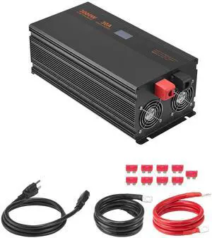 Sump Pump Battery Backup System, 3000W, Auto Switches to Battery Inverter for Continuous Sump Pump Operation, Pure Sine Wave, LCD Display, for Basement Protection Emergency and Power Outage Sump Pump Battery Backup System, 3000W, Auto Switches to Battery Inverter for Continuous Sump Pump Operation, Pure Sine Wave, LCD Display, for Basement Protection Emergency and Power Outage