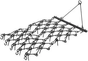 Drag Harrow, 4 x 4 ft Durable Chain Harrow with 69 Sharp Teeth, Suitable for ATV UTV Tractor, Ideal for Soil Preparation, Seeding, Smoothing Landscapes, and Yard Gravel Driveway Maintenance Drag Harrow, 4 x 4 ft Durable Chain Harrow with 69 Sharp Teeth, Suitable for ATV UTV Tractor, Ideal for Soil Preparation, Seeding, Smoothing Landscapes, and Yard Gravel Driveway Maintenance