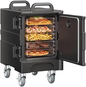 Insulated Food Pan Carrier, 81 Qt Hot Box for Catering, Food Box Carrier with Double Buckles, Front Loading Food Warmer with Handles, Stackable End Loader with Wheels for Restaurant, Canteen Insulated Food Pan Carrier, 81 Qt Hot Box for Catering, Food Box Carrier with Double Buckles, Front Loading Food Warmer with Handles, Stackable End Loader with Wheels for Restaurant, Canteen