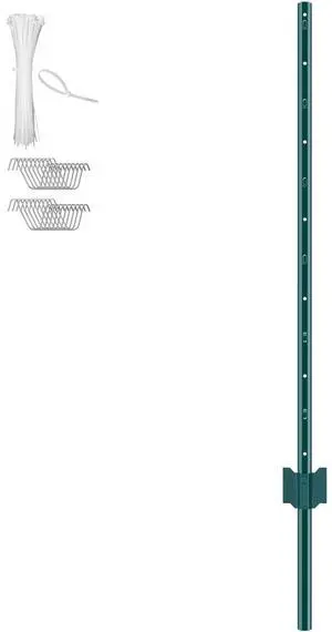 4 Feet Fence Post, 10 Pack U-Channel Heavy Duty Metal Fence Posts, Sturdy Steel Fence Stakes for Garden Yard, Lawn, Farms and Outdoor Wire Fencing, Green 4 Feet Fence Post, 10 Pack U-Channel Heavy Duty Metal Fence Posts, Sturdy Steel Fence Stakes for Garden Yard, Lawn, Farms and Outdoor Wire Fencing, Green