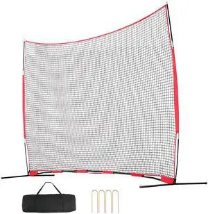 VEVOR Barricade Backstop Net, 16x10 ft Ball Sports Barrier Netting, Portable Practice Equipment with Carry Bag, Protection Screen for Baseball Softball Soccer Training, for Backyard VEVOR Barricade Backstop Net, 16x10 ft Ball Sports Barrier Netting, Portable Practice Equipment with Carry Bag, Protection Screen for Baseball Softball Soccer Training, for Backyard