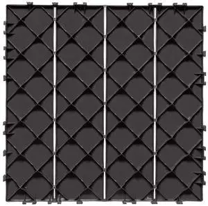 Interlocking Deck Tiles, 36 Pack,11.6"x11.6" 36 sq. ft Plastic Waterproof Outdoor Flooring All Weather Use, Patio Floor Decking Covering Tiles for Porch Poolside Balcony Backyard, Dark Brown Interlocking Deck Tiles, 36 Pack,11.6"x11.6" 36 sq. ft Plastic Waterproof Outdoor Flooring All Weather Use, Patio Floor Decking Covering Tiles for Porch Poolside Balcony Backyard, Dark Brown