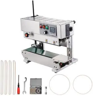 Continuous Bag Band Sealing Machine, 0.24-0.47 in/6-12 mm Seal Width, Vertical Band Sealer Machine with Digital Temperature Control, Stainless Steel Bag Sealer for 0.02-0.8 mm Plastic Bags Films Continuous Bag Band Sealing Machine, 0.24-0.47 in/6-12 mm Seal Width, Vertical Band Sealer Machine with Digital Temperature Control, Stainless Steel Bag Sealer for 0.02-0.8 mm Plastic Bags Films
