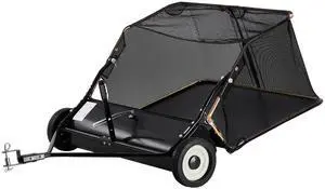 42-inch Lawn Sweeper Tow Behind, 12 cu.ft. Large Pull Behind Grass Sweeper, Heavy Duty Leaf & Grass Collector with Dumping Rope Design, Adjustable Sweeping Height for Picking Up Debris & Grass 42-inch Lawn Sweeper Tow Behind, 12 cu.ft. Large Pull Behind Grass Sweeper, Heavy Duty Leaf & Grass Collector with Dumping Rope Design, Adjustable Sweeping Height for Picking Up Debris & Grass