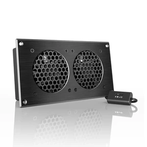 AC Infinity AIRPLATE S5, Quiet Cabinet Cooling Fan 8" w/ Speed Controller | Premium Brushed Aluminum Finish, Ultra-Quiet Dual-Ball Beating Fans, UL-Certified for Home Theater AV Cabinets AC Infinity AIRPLATE S5, Quiet Cabinet Cooling Fan 8" w/ Speed Controller | Premium Brushed Aluminum Finish, Ultra-Quiet Dual-Ball Beating Fans, UL-Certified for Home Theater AV Cabinets