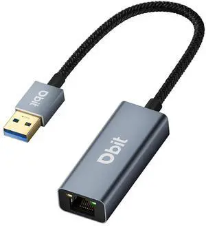 DBIT USB to Ethernet Adapter, Driver Free USB 3.0 to Gigabit Ethernet LAN Network Adapter, RJ45 Internet Adapter Compatible with MacBook, Laptop PC with Windows, XP, Vista, Mac, Linux, Nintendo Switch