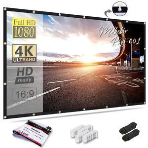 Mdbebbron 150 inch Projection Screen 16:9 Foldable Anti-Crease Portable Projector Movies Screen for Office Home Theater Indoor Outdoor Support Double Sided Projection Mdbebbron 150 inch Projection Screen 16:9 Foldable Anti-Crease Portable Projector Movies Screen for Office Home Theater Indoor Outdoor Support Double Sided Projection