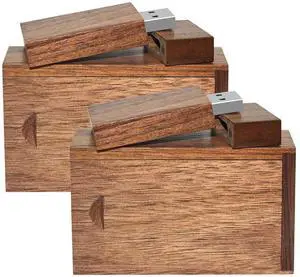 EASTBULL 128GB 2-Pack Wooden Flash Drive USB3.0 Walnut Wood Drive (Brown) EASTBULL 128GB 2-Pack Wooden Flash Drive USB3.0 Walnut Wood Drive (Brown)