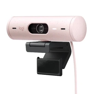 Logitech Brio 500 Full HD 1080p Webcam with Auto Light Correction, Dual Noise Reduction Mics, Privacy Cover, Works with Teams, Meet, Zoom - Rose Logitech Brio 500 Full HD 1080p Webcam with Auto Light Correction, Dual Noise Reduction Mics, Privacy Cover, Works with Teams, Meet, Zoom - Rose