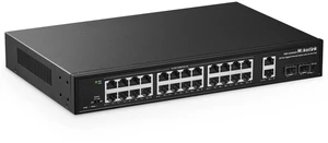MokerLink 28 Port Gigabit PoE Switch, 24 Gigabit PoE+ Ports, 2 Gigabit Uplink, 2 Gigabit SFP, 300W IEEE802.3af/at, Metal Rackmount Unmanaged Plug and Play Ethernet Switch MokerLink 28 Port Gigabit PoE Switch, 24 Gigabit PoE+ Ports, 2 Gigabit Uplink, 2 Gigabit SFP, 300W IEEE802.3af/at, Metal Rackmount Unmanaged Plug and Play Ethernet Switch