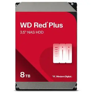 Western Digital 8TB WD Red Plus NAS Internal Hard Drive HDD - 5640 RPM, SATA 6 Gb/s, CMR, 256 MB Cache, 3.5" - WD80EFPX Western Digital 8TB WD Red Plus NAS Internal Hard Drive HDD - 5640 RPM, SATA 6 Gb/s, CMR, 256 MB Cache, 3.5" - WD80EFPX