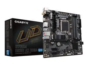 GIGABYTE B760M DS3H AX DDR4 Intel LGA 1700 mATX Motherboard, Support Intel Core 14th/13th/12th Gen, DDR4, 6+2+1 Power Phase, 2X M.2, PCIe 4.0, USB-C, WIFI6E, 2.5GbE LAN, Q-Flash Plus, P GIGABYTE B760M DS3H AX DDR4 Intel LGA 1700 mATX Motherboard, Support Intel Core 14th/13th/12th Gen, DDR4, 6+2+1 Power Phase, 2X M.2, PCIe 4.0, USB-C, WIFI6E, 2.5GbE LAN, Q-Flash Plus, P