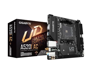 Gigabyte A520I AC (AMD Ryzen AM4/Mini-ITX/Direct 6 Phases Digital PWM with 55A DrMOS/Gaming GbE LAN/Intel WiFi+Bluetooth/NVMe PCIe 3.0 x4 M.2/3 Display Interfaces/Q-Flash Plus/Motherboard Gigabyte A520I AC (AMD Ryzen AM4/Mini-ITX/Direct 6 Phases Digital PWM with 55A DrMOS/Gaming GbE LAN/Intel WiFi+Bluetooth/NVMe PCIe 3.0 x4 M.2/3 Display Interfaces/Q-Flash Plus/Motherboard