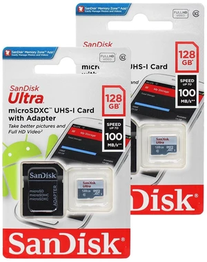 SanDisk 128GB X2 (256GB) MicroSD HC Ultra Uhs-1 Memory Card SanDisk 128GB X2 (256GB) MicroSD HC Ultra Uhs-1 Memory Card