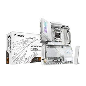 GIGABYTE X870E AORUS PRO ICE AMD AM5 LGA 1718 Motherboard, ATX, DDR5, 4X M.2, PCIe 5.0, USB4, WIFI7, 2.5GbE LAN, EZ-Latch, 5-Year Warranty GIGABYTE X870E AORUS PRO ICE AMD AM5 LGA 1718 Motherboard, ATX, DDR5, 4X M.2, PCIe 5.0, USB4, WIFI7, 2.5GbE LAN, EZ-Latch, 5-Year Warranty