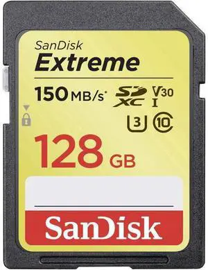 SANDISK 128GB Extreme SDXC UHS-I Memory Card - 150MB/s, C10, U3, V30, 4K UHD, SD Card - SDSDXV5-128G-GNCIN SANDISK 128GB Extreme SDXC UHS-I Memory Card - 150MB/s, C10, U3, V30, 4K UHD, SD Card - SDSDXV5-128G-GNCIN