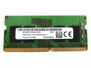 Micron Technology MTA4ATF1G64HZ-3G2E1 8GB 3200MHz DDR4 260-Pin SODIMM (PC4-25600) Memory Module for Laptops, Desktop Minis & All in Ones Micron Technology MTA4ATF1G64HZ-3G2E1 8GB 3200MHz DDR4 260-Pin SODIMM (PC4-25600) Memory Module for Laptops, Desktop Minis & All in Ones