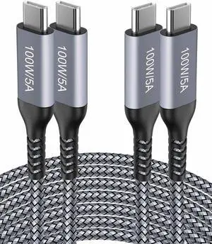 USB C to USB C Cable100W/5A 15FT 2PackType C Fast Charging,Long Nylon,Charger Cord for Samsung Galaxy Note 10/20,S20,Google Pixel 4/5 XL,OnePlus 8T,iPad Pro/Air,MacBook Pro/Air,iMac,Switch,Dell XPS USB C to USB C Cable100W/5A 15FT 2PackType C Fast Charging,Long Nylon,Charger Cord for Samsung Galaxy Note 10/20,S20,Google Pixel 4/5 XL,OnePlus 8T,iPad Pro/Air,MacBook Pro/Air,iMac,Switch,Dell XPS