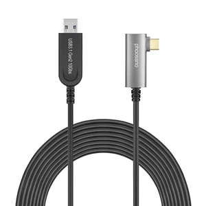 USB A to C Extension Fiber Optical Cable USB 3.2 Gen2 10Gbps 10M 33FT Right Angled Compatible with Microsoft Azure Logitech Aver Vaddio Camera Barco ClickShare Kinect Intel RealSens USB A to C Extension Fiber Optical Cable USB 3.2 Gen2 10Gbps 10M 33FT Right Angled Compatible with Microsoft Azure Logitech Aver Vaddio Camera Barco ClickShare Kinect Intel RealSens